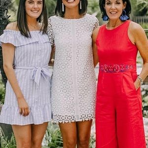 White lace shift dress- summer/bridal shower dress